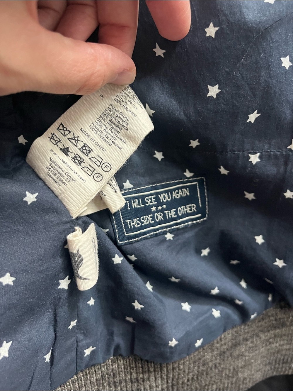 Very Rare Naketano Jacket Sz S Grey Asymetric Zip Like New - Picture 15 of 15